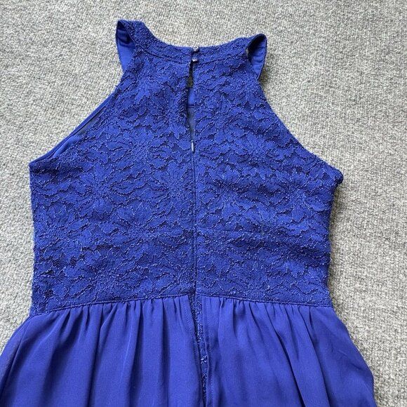 Sweet Storm Romper Blue L Sheer Overlay Mesh Panel Train Lace Whimsical Ren Fair - Picture 16 of 16